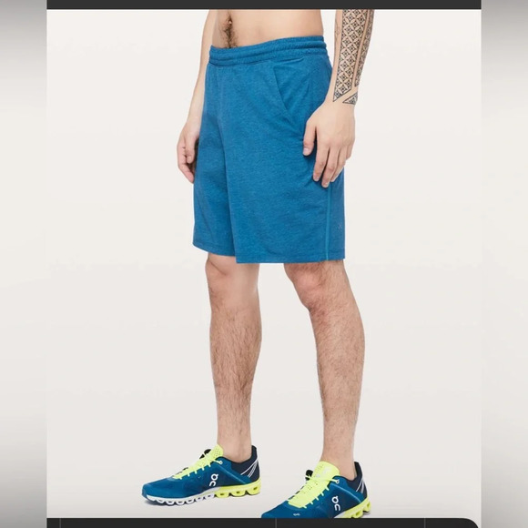 Lululemon Pace Breaker Short 9” Linerless Heathered Texture Printed Vivid Aqua - Picture 1 of 7